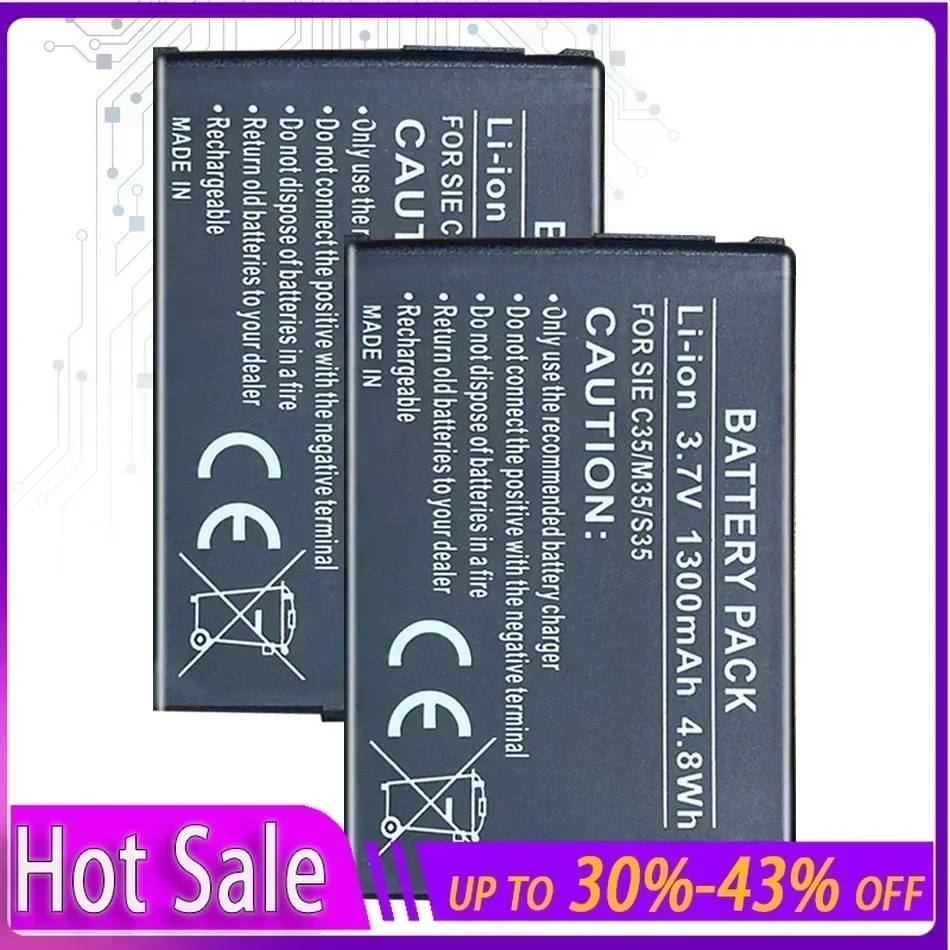 Mobile Phone Battery C35/M35/S35 1300mAh for Siemens 3506, 3508, 3518, 3568, 3608, C35,C35e,C35i,M35,P35,S35, S35i,S46,S47