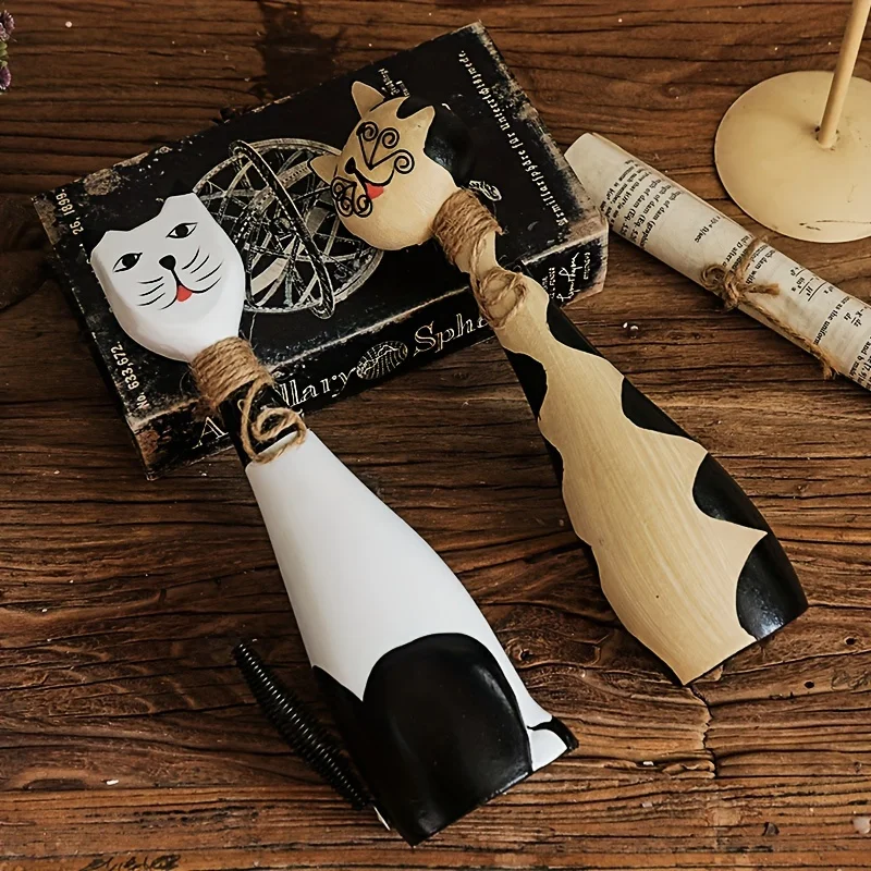 

Nordic Wooden Cat Figurine Modern Minimalist Animal Decor for Living Room Creative Home Ornament