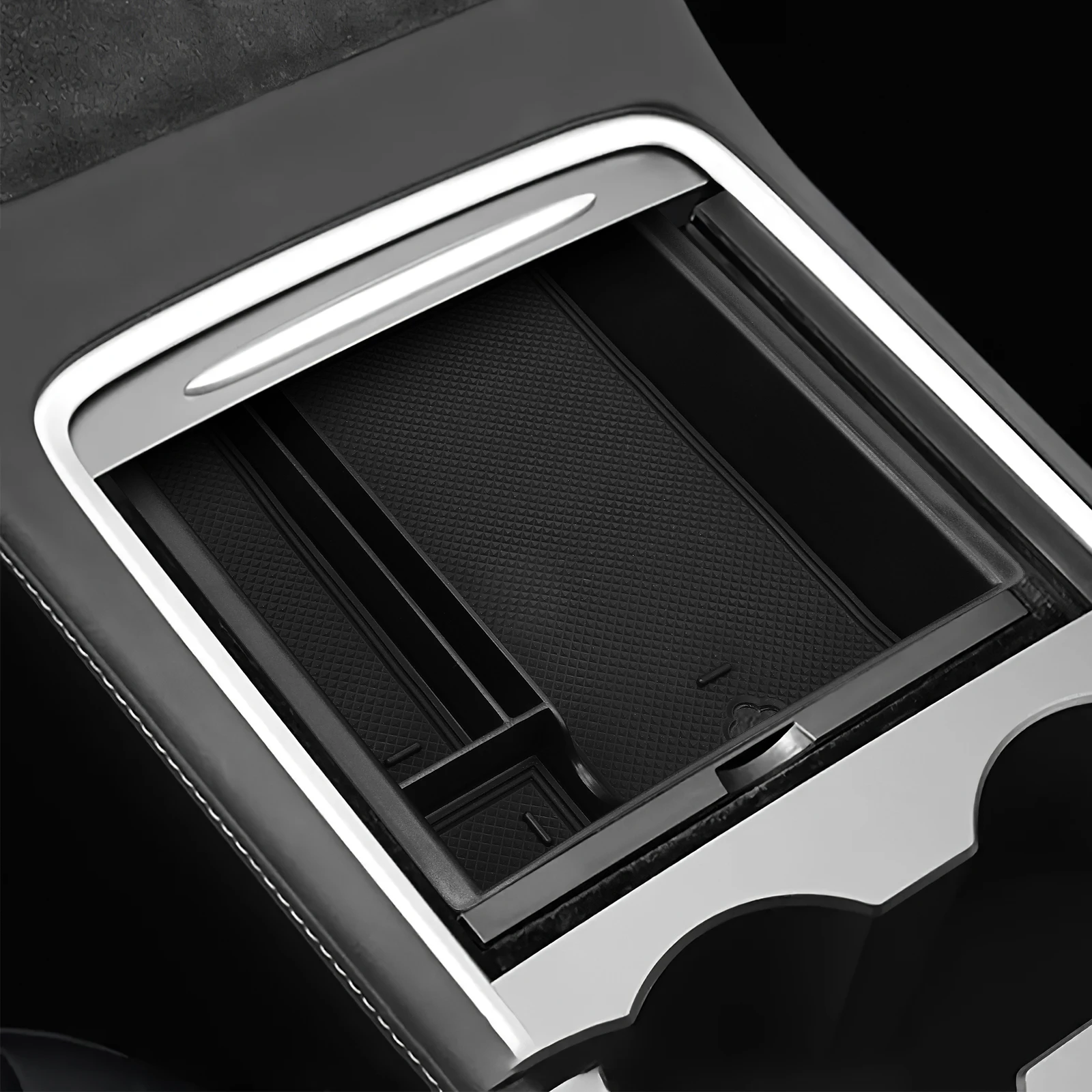 

Center Console Tray Storage Box Compatible With 3 Sturdy Abs Non-Slip Padded Car Organizer Automotive Console Insert