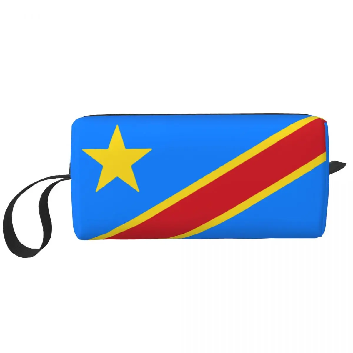 Flag Of Congo Kinshasa Zaire Makeup Bag Pouch Cosmetic Bag Travel Toiletry Small Makeup Pouch Storage Purse for Women