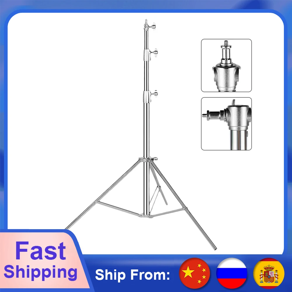 Stainless Steel Light Stand 102 inches/260cm Heavy Duty for Studio Softbox, Monolight and Other Photographic Equipment