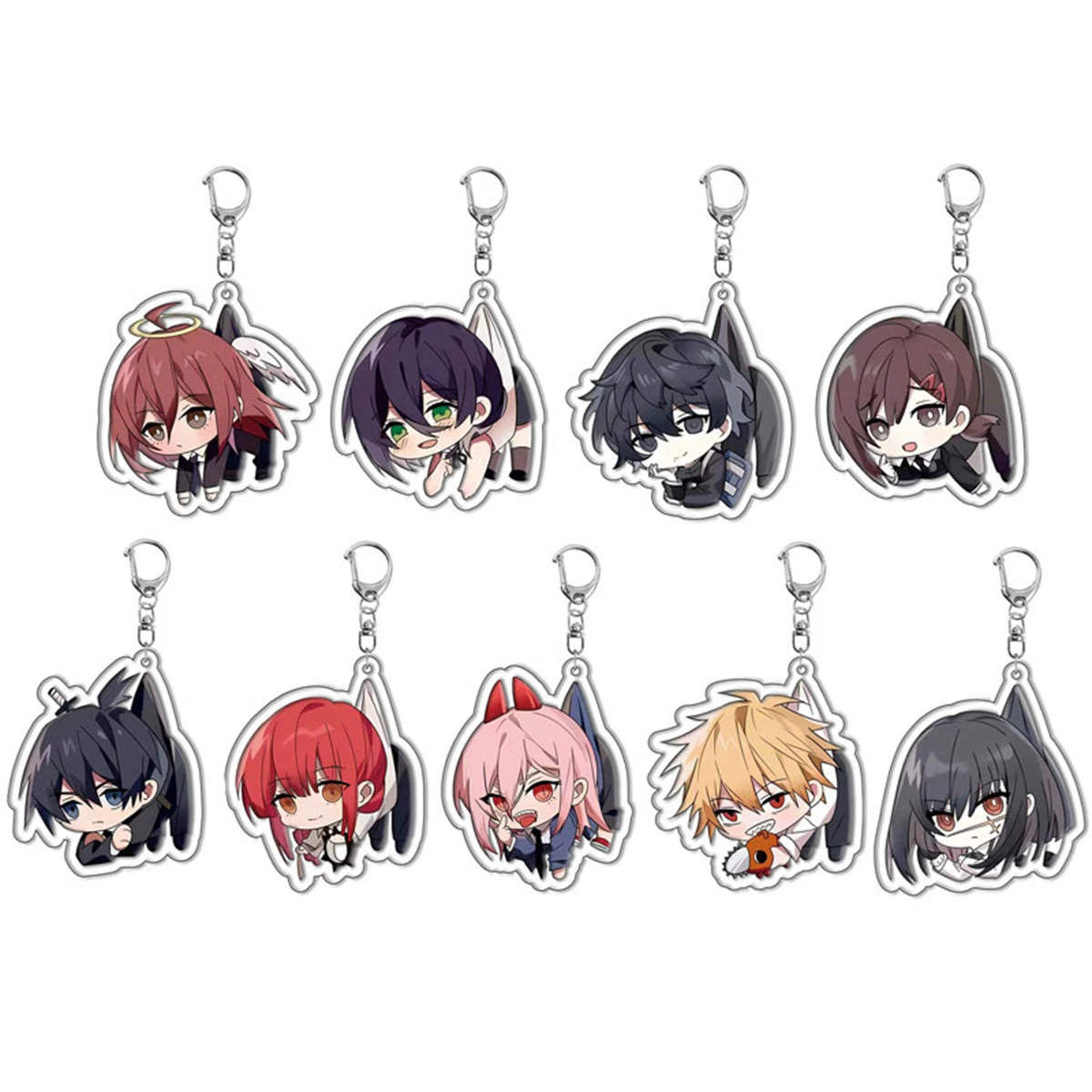 Anime Acrylic Keychain- Chainsaw Man Cartoon Character Pendant, Suitable for Bags and Keys,cosplay gifts Perfect Gift for Fans