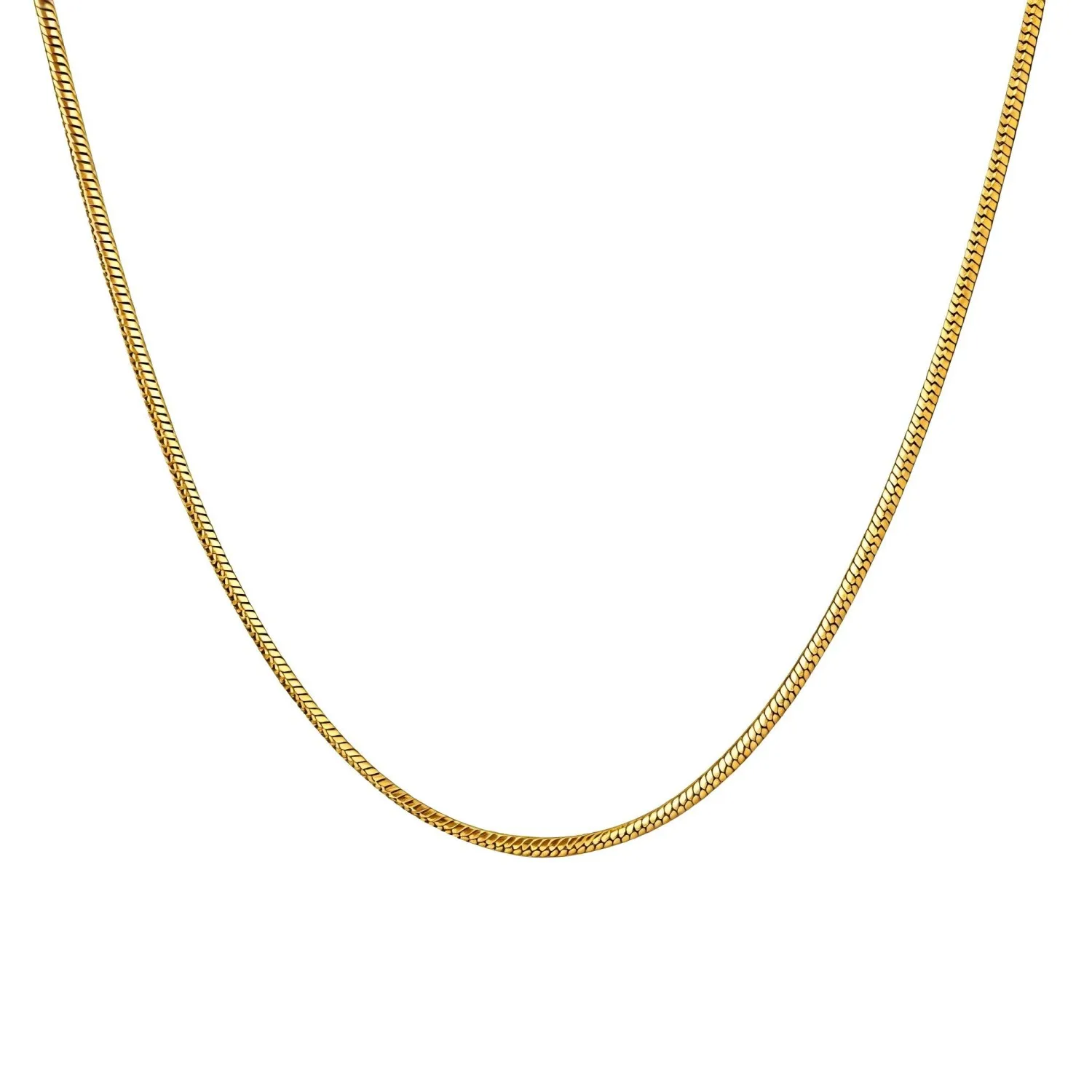 Gold Plated Stainless Steel Snake Chain Choker Necklace for Women Dainty Minimalist Herringbone Collar Waterproof Jewelry Gift