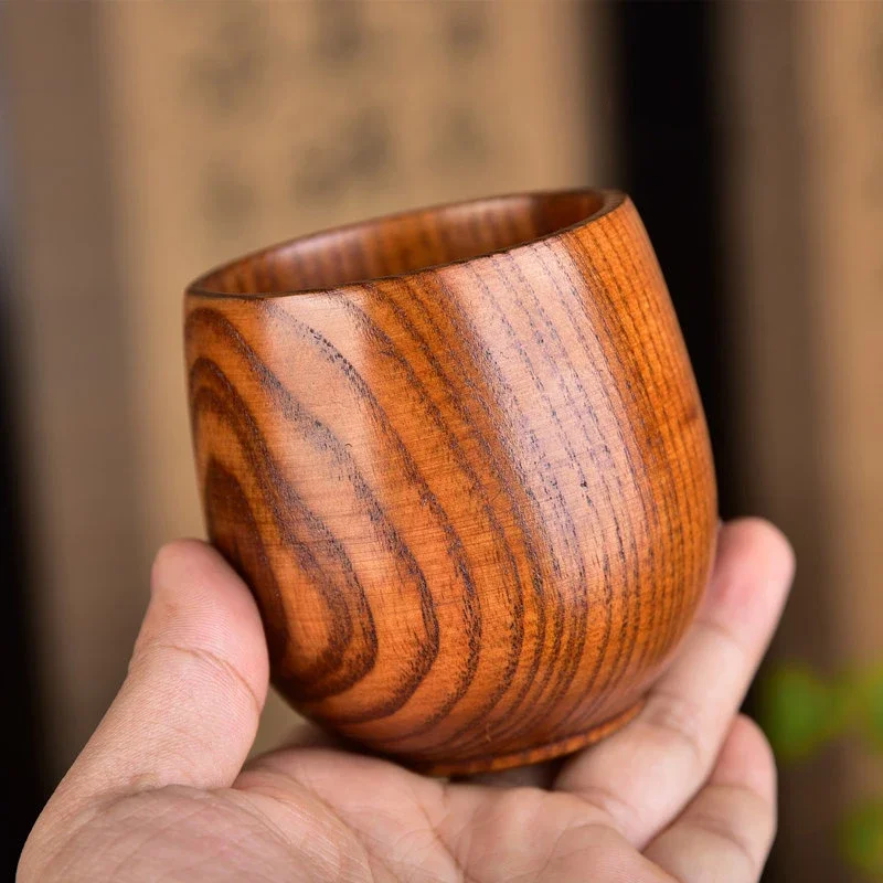 Wooden Mugs Japanese Style Vintage Teacup Handmade Natural Wood Coffee Espresso Cups Sour Jujube Cup for Kitchen Teaware