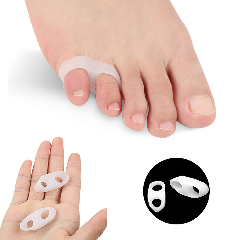 1/2Pair Silicone Toes Separator Gel Hallux Valgus Straightener Toe Separator Pedicure Foot Fingers Protector  Foot Care Tools