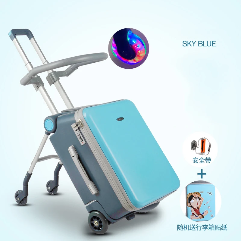 Bagaglio pigro per bambini, i bambini possono sedersi e guidare, uomo donna, valigia trolley da viaggio per bambini, passeggino, artefatto, imbarco