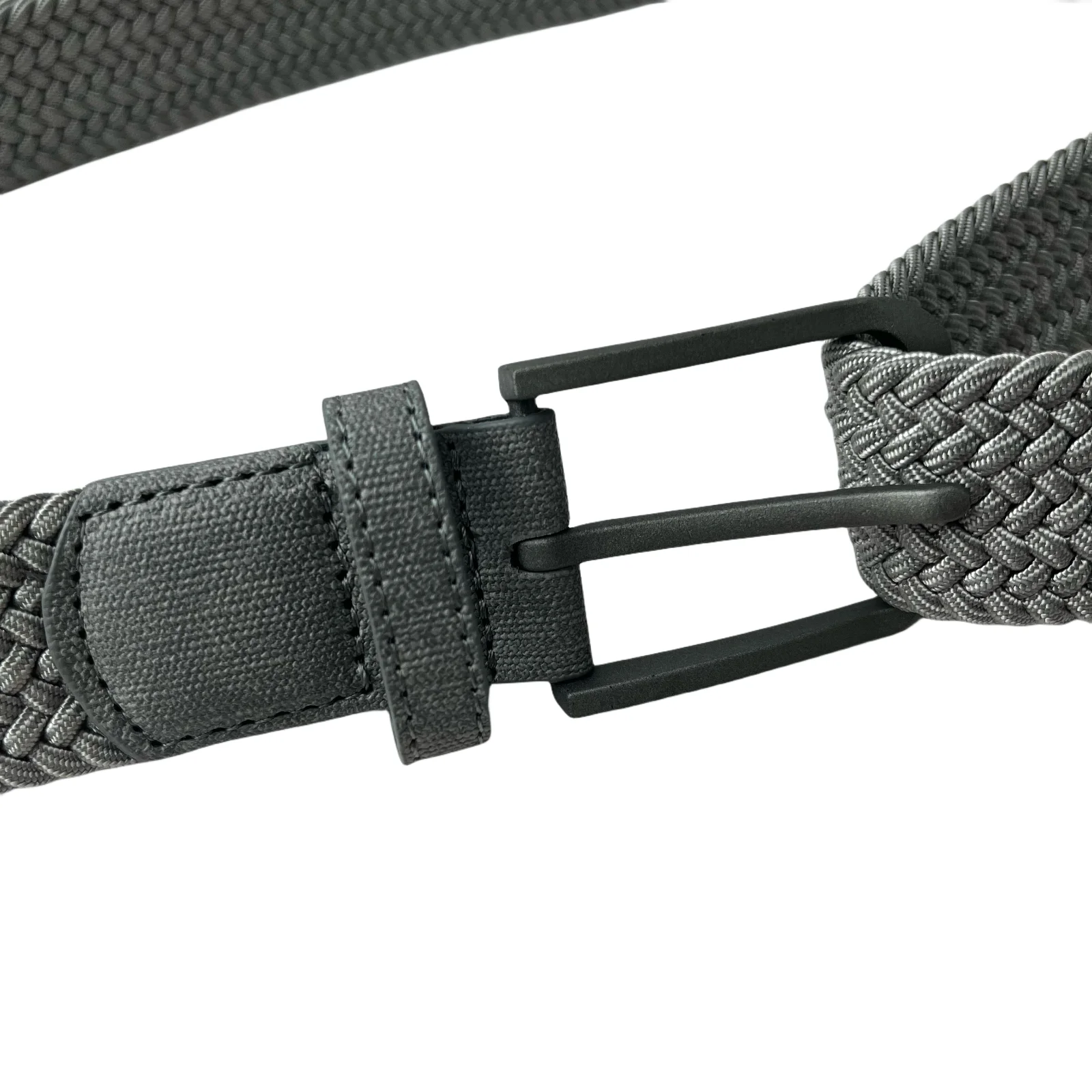 Braided Golf Belt for Men Stretchy Woven Canvas Women Belt No Hole Pin Buckle Elastic and Comfort for Casual Pants and Jeans