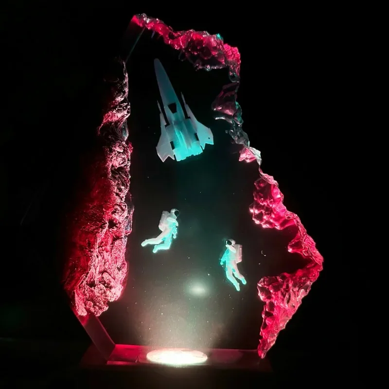 Seabed Mundo Criatividade Table Light, Resina, Arte Decoração Lâmpada, Mergulho Cave ExplorationTheme, Night Light, USB Charge, Hot