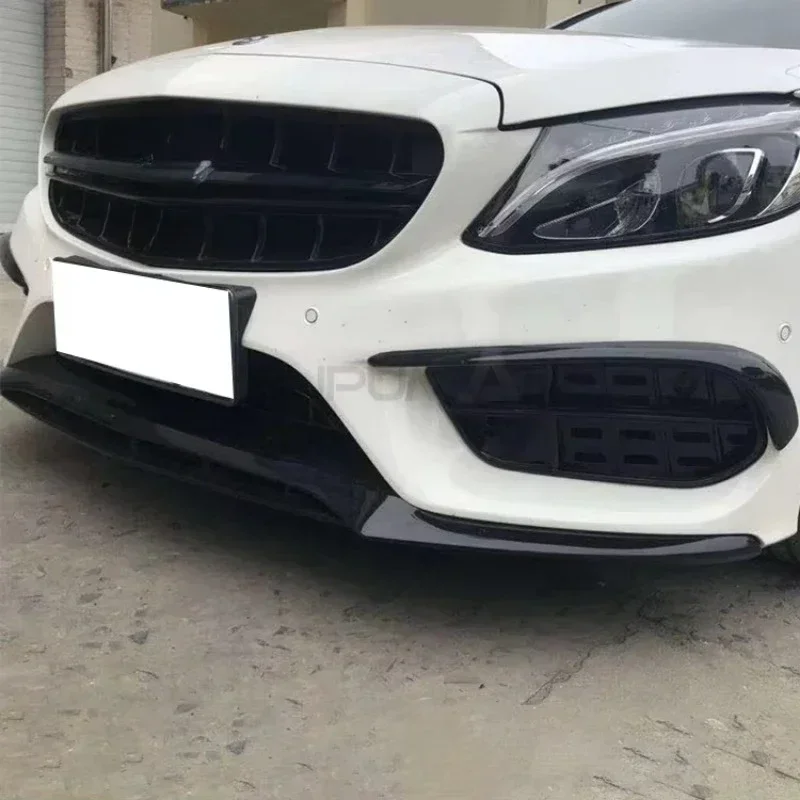 SPM brand ABS material Auto Front Bumper lip For Mercedes Benz c class w205 front lip splitter AMG body kit accessories 2015+