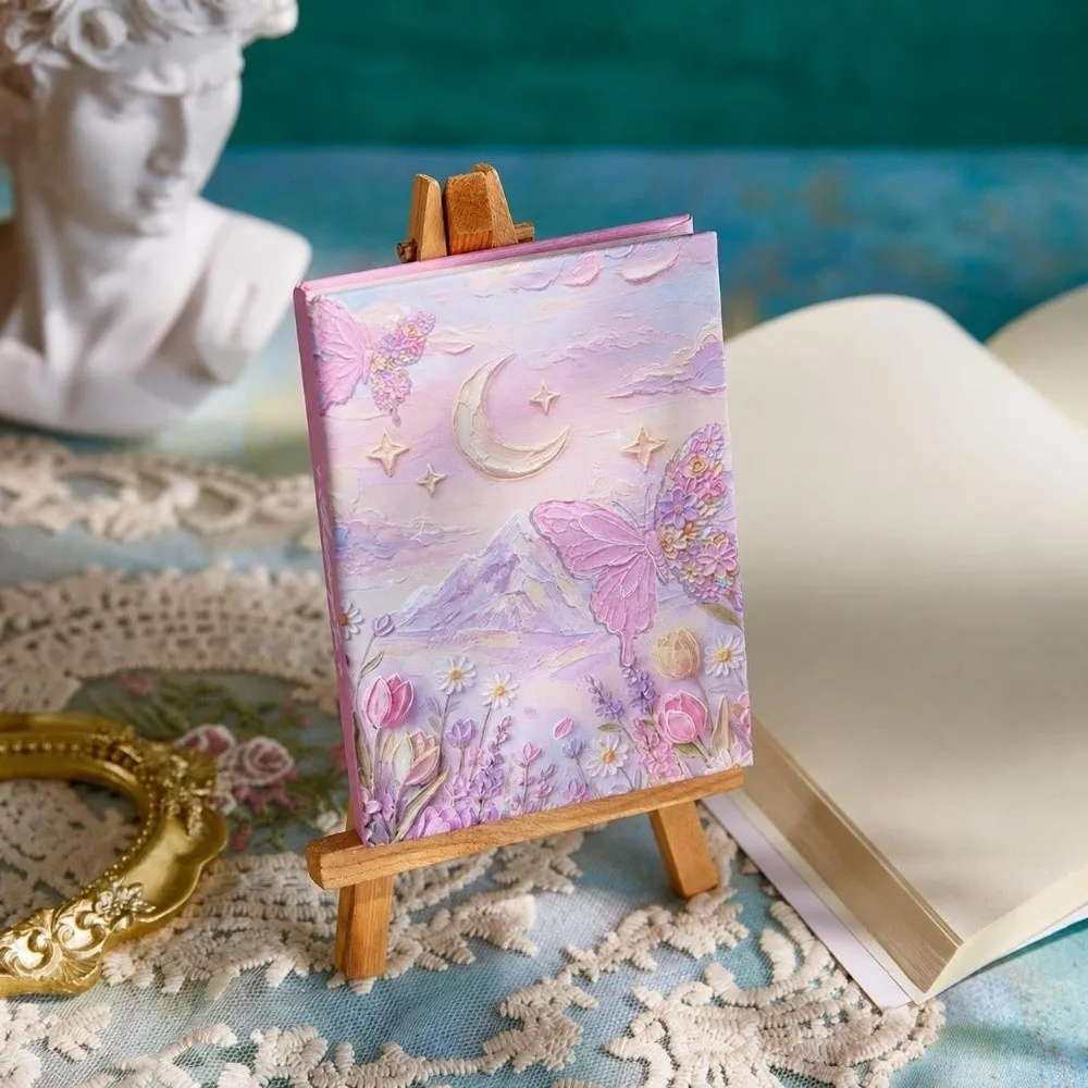 Durable Mini Pocket Size Mini Pocket Notebook INS Style Portable Student Diary Oil Painting Cover Memo Notepad Daily Diary Memo