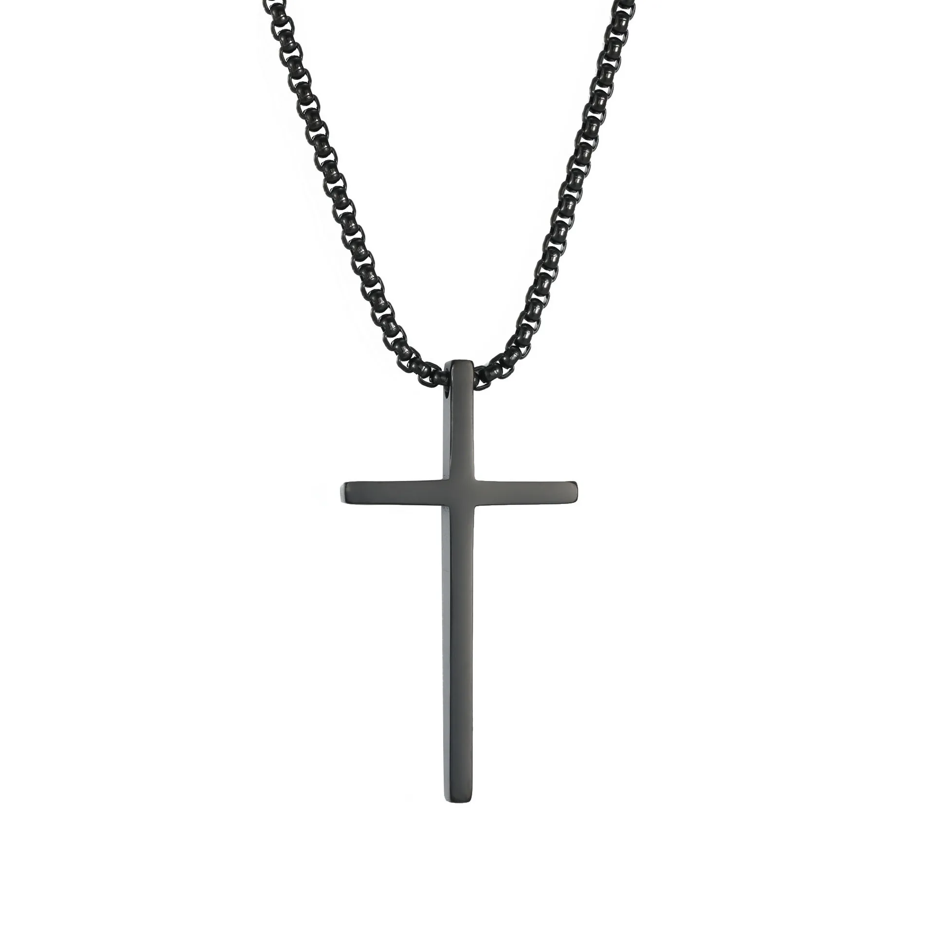 Hip hop minimalist versatile accessory, large cross pendant, stainless steel necklace image 4