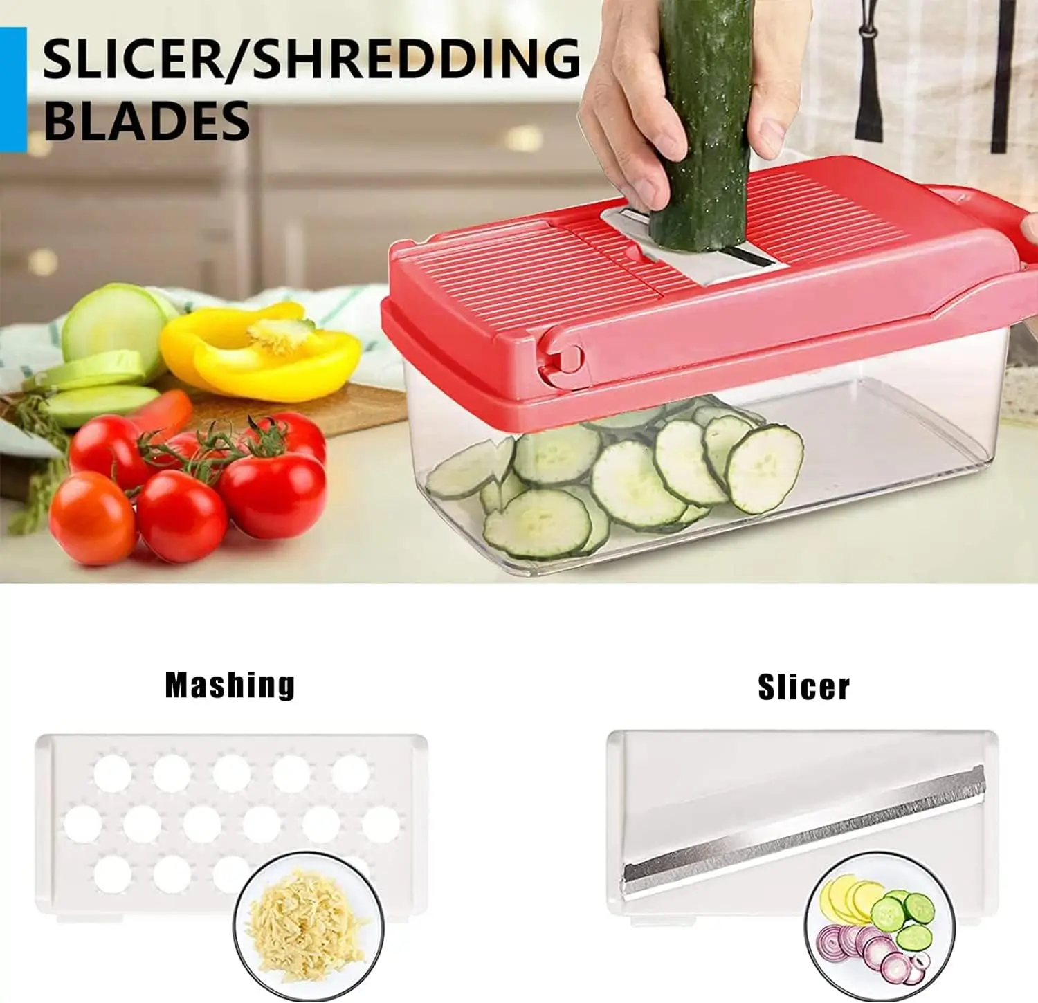 Vegetable Chopper Pro Onion Chopper - 13 in 1 Multi-Functional Food Chopper Kitchen Mandoline Slicer Veggie Dicer Cutter