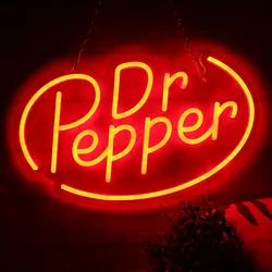 Dr Pepper Neon For Wall Decoration, Bedroom Neon LED Commercial Sign For Shops, Men's Private Spaces, Christmas Gift