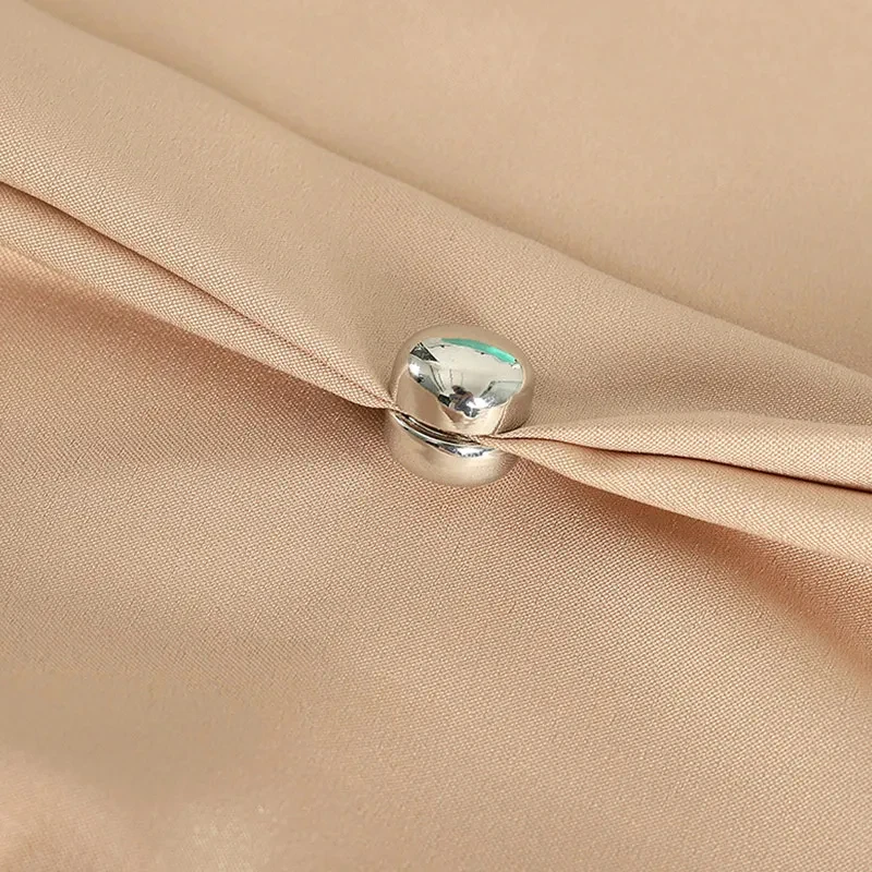 Matte Silk Scarf No Snag Hijab Magnet Brooch Strong Magnetic Buttons Round Silk Scarf Shawl Dual-use Collar Clip Cufflinks