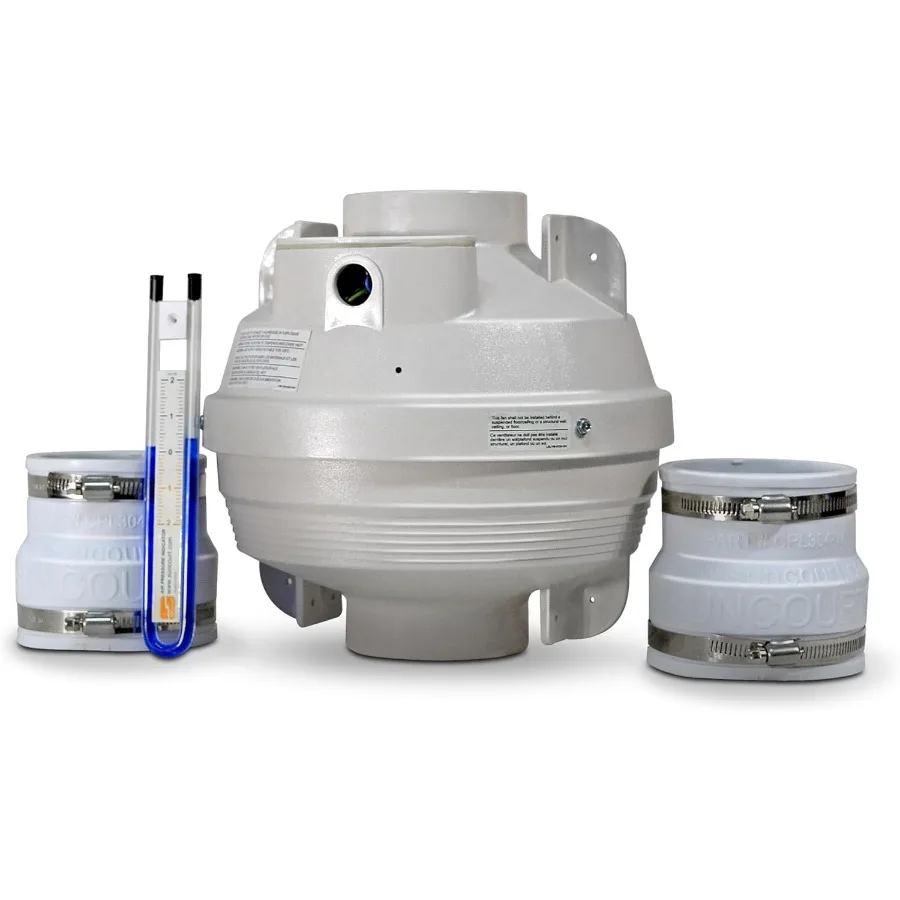 

Radon Mitigation System Kit for Sub-Slab Depressurization Basements and Crawlspaces Includes Radon Fan Kit with Two Couplers 4-