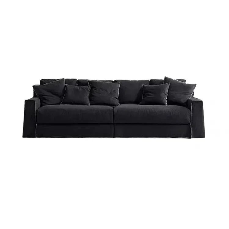 Cream complex medieval three-person simple sofa living room small apartment loft apartment sofa