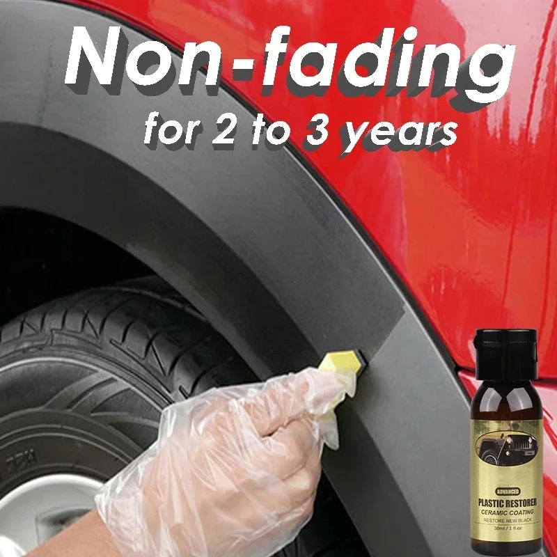 Car Plastic Restorer Ceramic Coating 2-3 Years Long-Lasting Protect Repair Whitening Black Shine Plastic Trim & Rubber Care