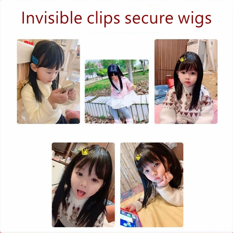 Baby Wigs Kids Toupee Girl Hair Accessories Children\'s Headgear Toddlers Coronet Emulation Without Traces Reissue Headdress