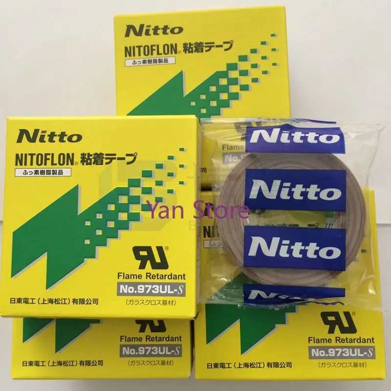 13/19/25/38/50/100/300mm x 10m/roll T0.13/0.18mm NITOFLON fluoroplastic glass cloth tapeNo. 973UL-S.