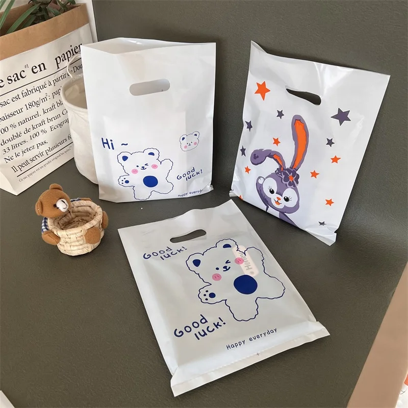 20 00piece.Custom.Customized Packing Biodegradable Shopping Bags LDPE Fold Over Die Cut Handle Custom Retail Merchandise Plastic