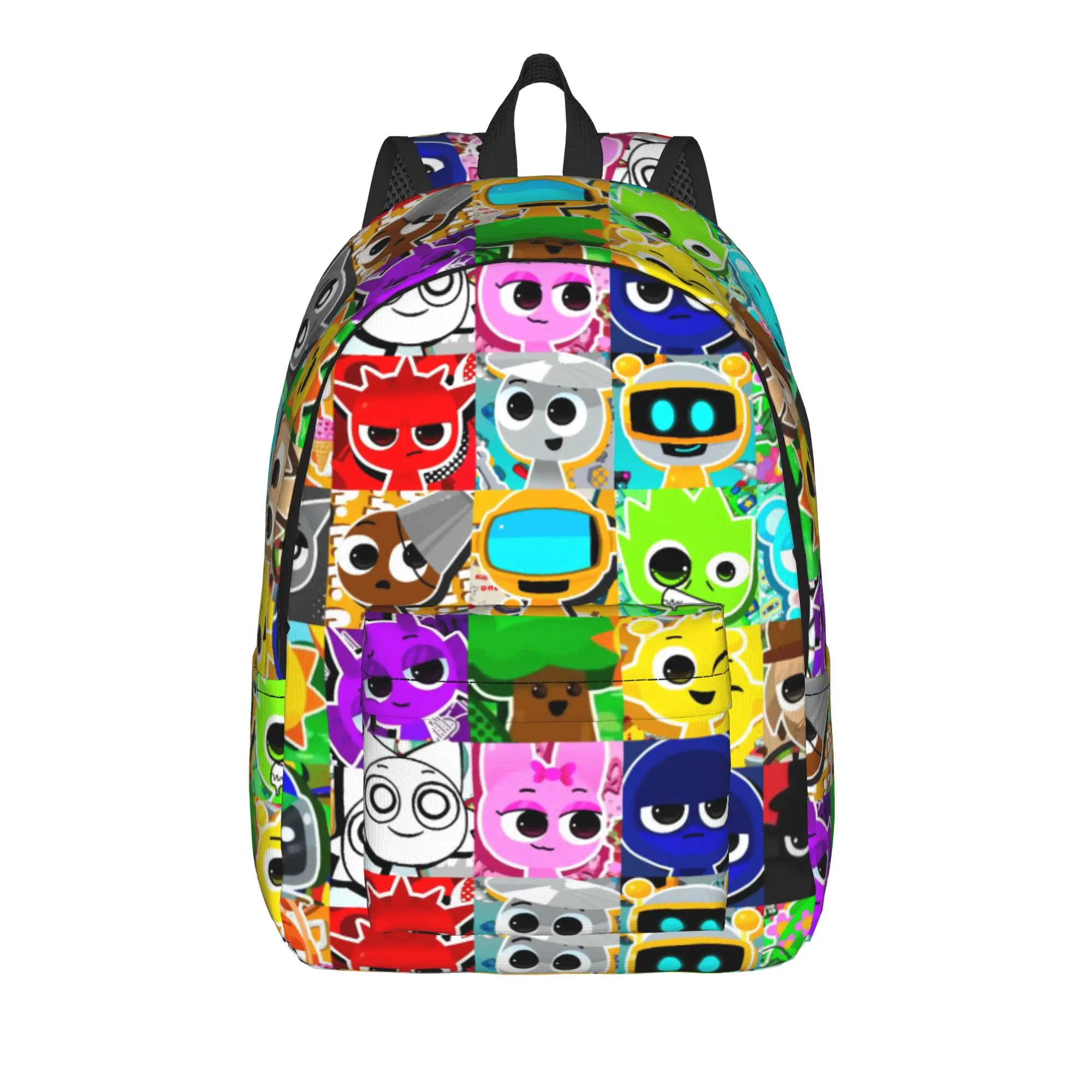 Cartoon S-Sprunkis Backpack Student  Print Backpacks Polyester Fashion High School Bags Hiking Colorful Rucksack