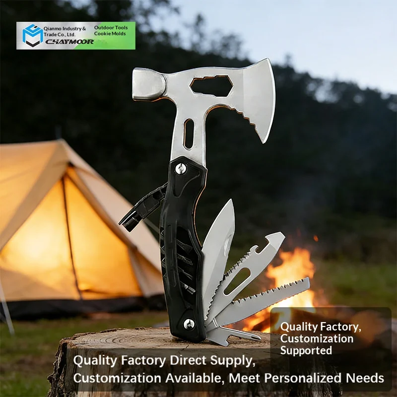 Outdoor multifunctional sheep horn hammer convenient camping combination tool stainless steel multifunctional hammer