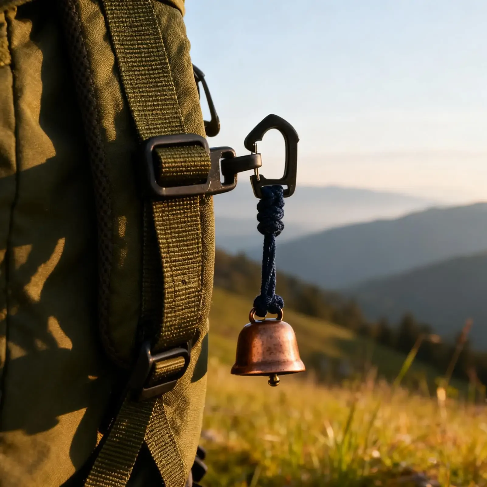 Super Loud Bear Scare Bell Outdoor Bear Bell Camping Gear With Keychain Bear-Repelling Iron Bell For Backpacking Hiking Walking
