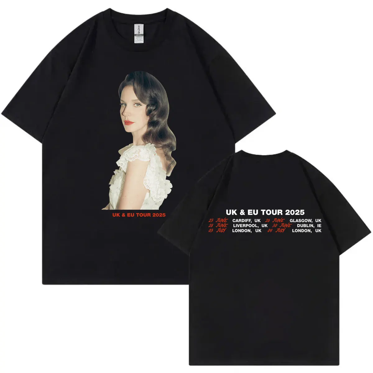 

Singer Lana Del Rey Concert Tour 2025 Graphic T Shirts Fashion Aesthetic Short Sleeve T-shirts Men Women Casual Cotton T-shirt