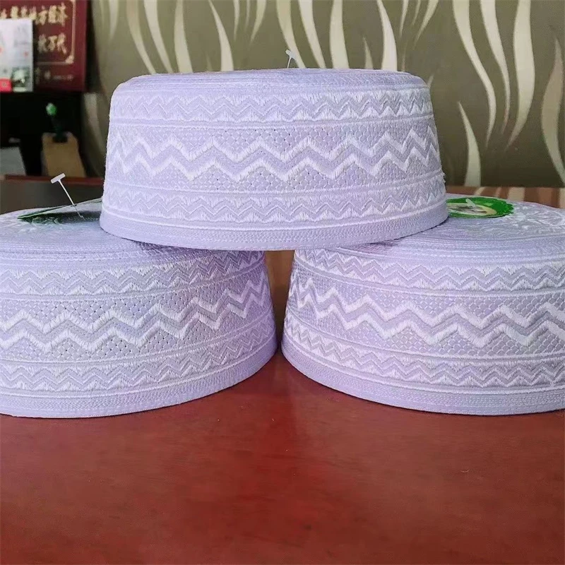 Gorro musulmán para hombres, Hijab islámico impreso, sombrero de oración, Kufi, bordado, Kippah, Arabia Saudita, malla de verano, envío gratis