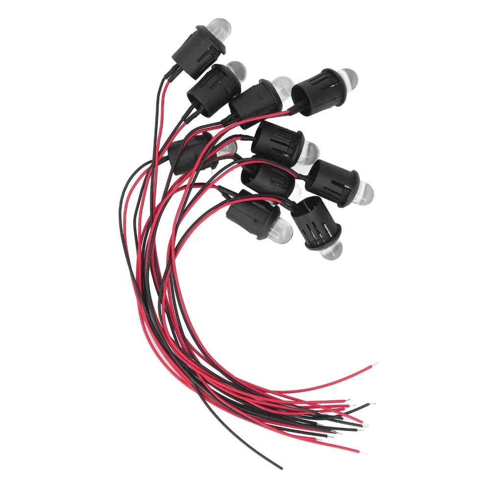 

10 шт., простая установка, 10 мм, светодиодная лампа, 12 В, прозрачная лампа для воды, контрольная световая индикаторная плата, индикатор, широкое применение