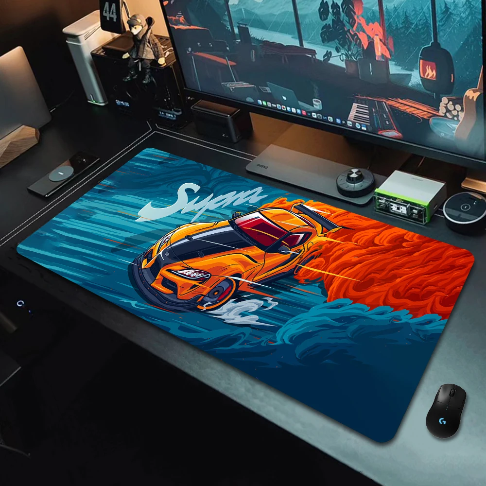 Super Coupe Illustratio Keyboard Mat Custom Sports Car Desk Mats Gamer Cabinet Carpet Mousepad Computer Game Rubber Long Padding