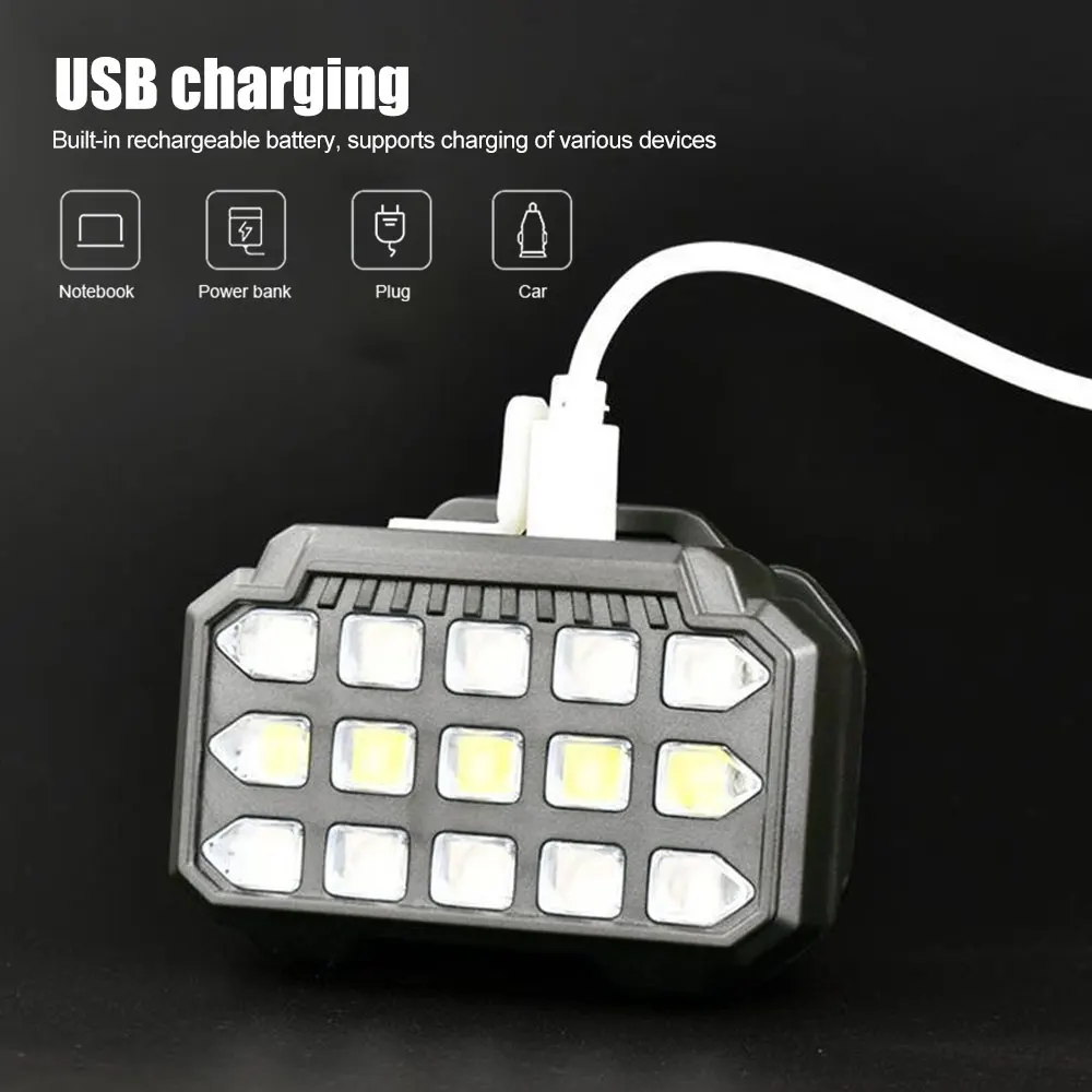 USB充電式uvおよびホワイトライトヘッドランプ、汚れの充電、紫外線ヘッドランプ、10w、15LED、2in 1、4モード、1200mAhバッテリー