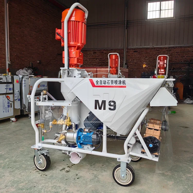 Hot Selling Fully Automatic Electric M9 Wall Plastering Spraying Machine New Condition Pump Motor Engine Home Use Cement Gypsum