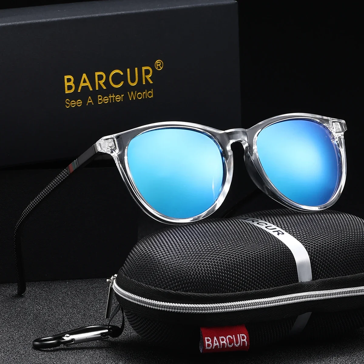 BARCUR Women Polarized Sunglasses Lightweight Comfort PC Cat Eye Frame UV400 Sunscreen Women Sunglasses Apparel Accessories ﻿