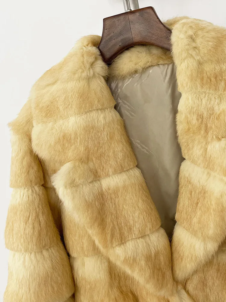 ZMEENNA Cappotto lungo in pelliccia sintetica da donna di lusso Elegante capispalla invernale caldo Elegante giacca in peluche Design comodo e chic ZM3397