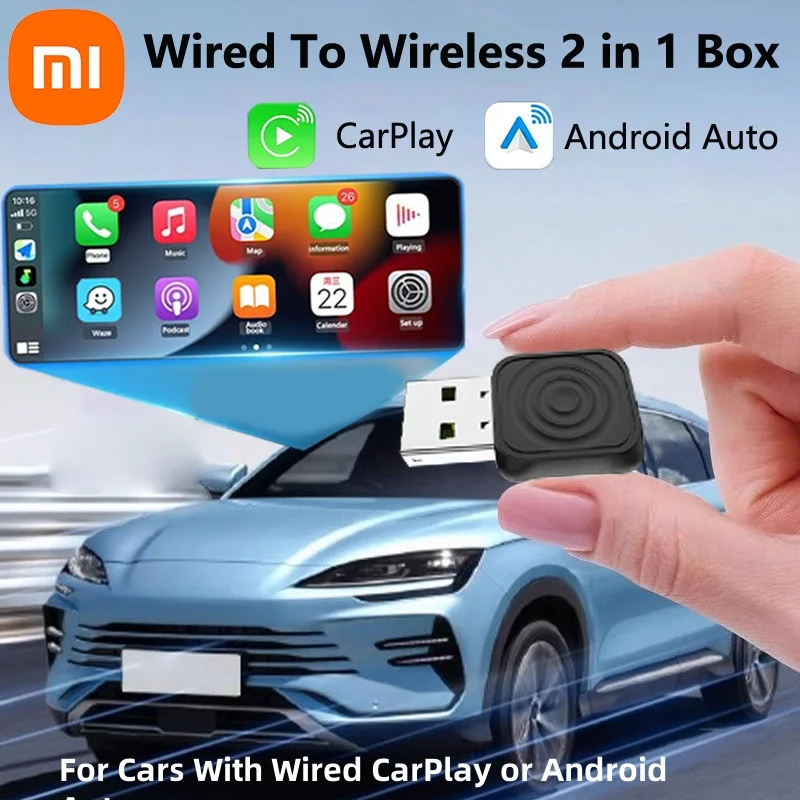 محول Xiaomi 5.0 Mini Ultra اللاسلكي CarPlay Android Auto لتوصيل السيارة والتشغيل واتصال تلقائي WiFi Bluetooth 2025