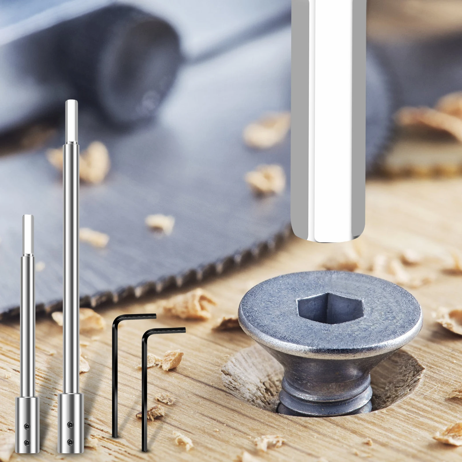 

2Pcs Forstner Bit Extension 169mm 254mm Extra Long Forstner Drill Bit Steel Extension Rod Sturdy Drill Bit Extension Post with 2