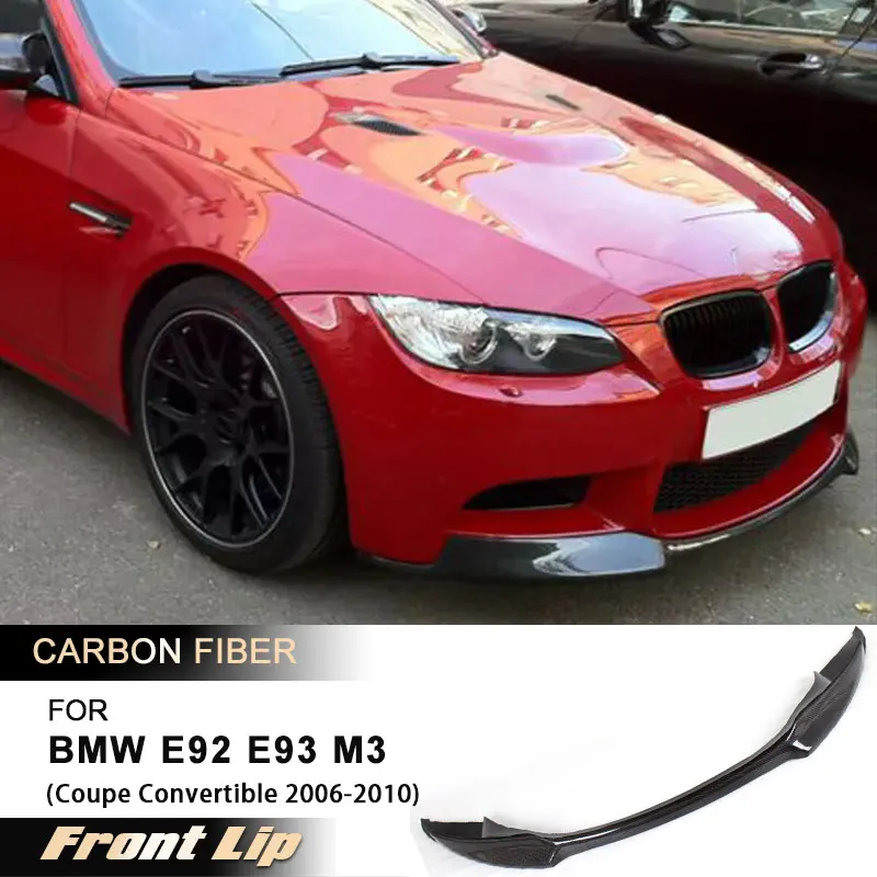 Car Front Bumper Lip Spoiler for BMW E92 E93 M3 Coupe Convertible 2006-2010 Racing Front Lip Chin Apron Body Kit Carbon Fiber