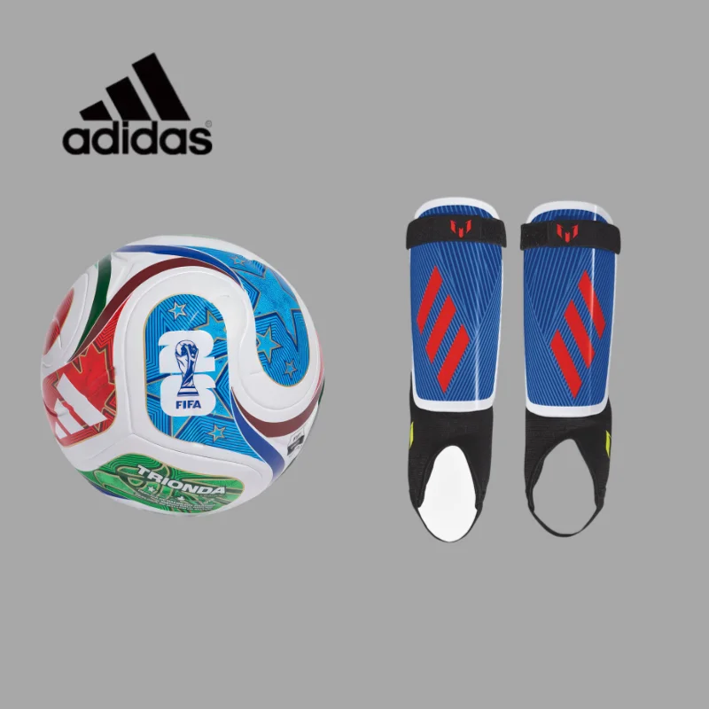 

Adidas School Football Set No.5 Ball And M Size Sweat Wicking Calf Shin Guard KitJD8032+FL7774
