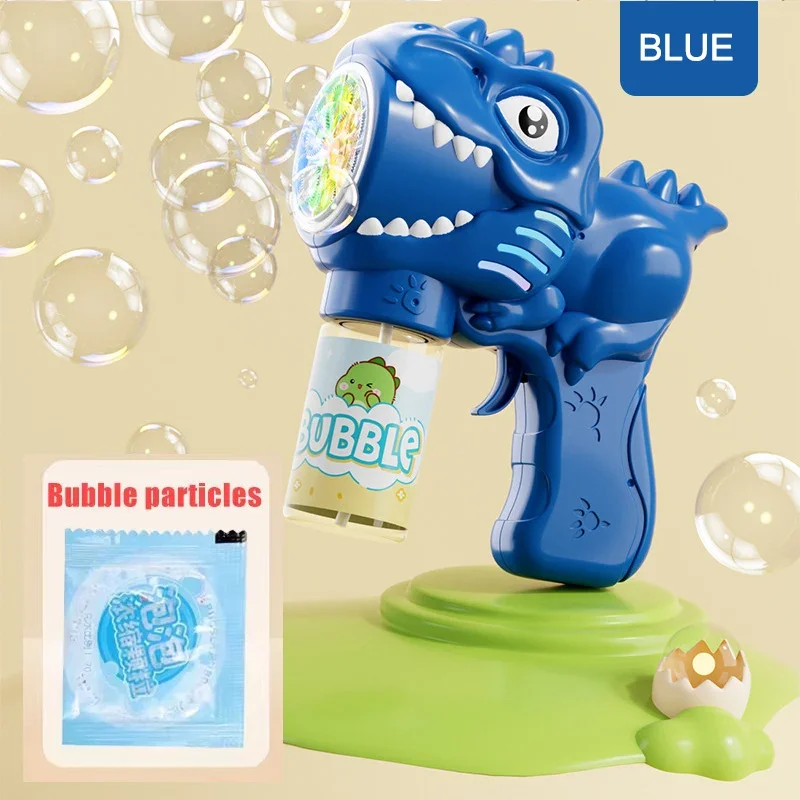 6-gaats Dinosaur Bubble Machine Elektrisch Bubble Gun met licht Volautomatisch Bubble Gun Automatische zeepblazer Outdoor Game Toy - afbeelding 1