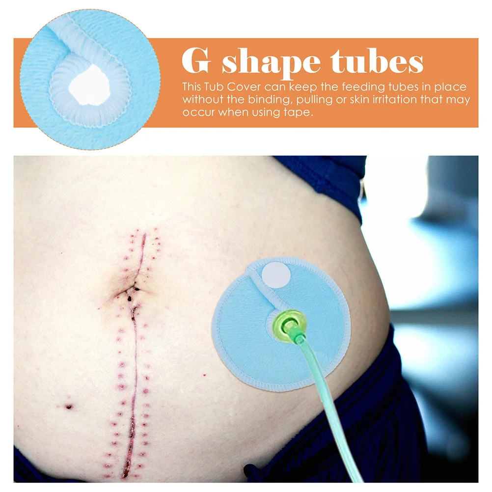 

20pcs G Shape Tube Pads Abdominal Button Covers Bamboo Fiber Reusable Washable Holder For Feeding Tubes J Tubes Medical Supplies