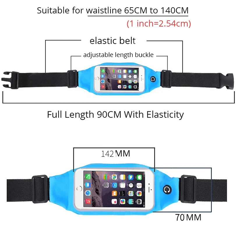 Cell Phone Belt Running Bag Waist Smartphone Case Waterproof Cover Transparent Pouch Exercise Gym Fanny Pack For Phone Sport