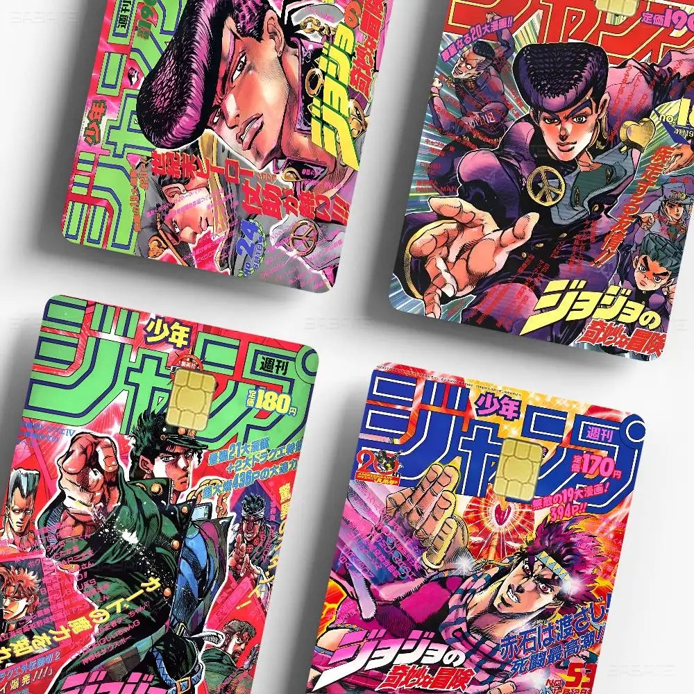 Anime JoJo Bizarre Adventure Game Anime Sticker Film Skin Cover Case für Small Large No Chip Debit Kreditkarte Vorderseite