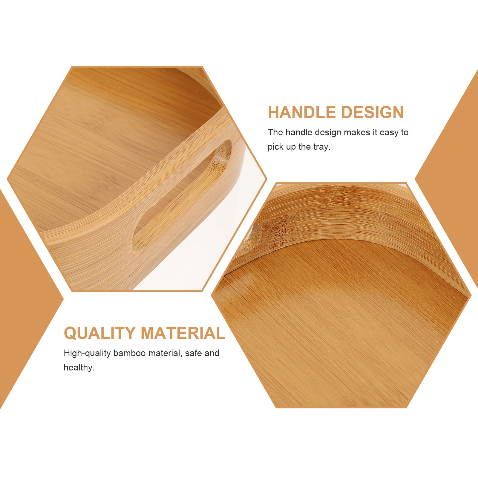 

Sturdy Bamboo Serving Lightweight Portable Storage Home Practical Fruit Snack Dessert Storage Tray Tray Handle
