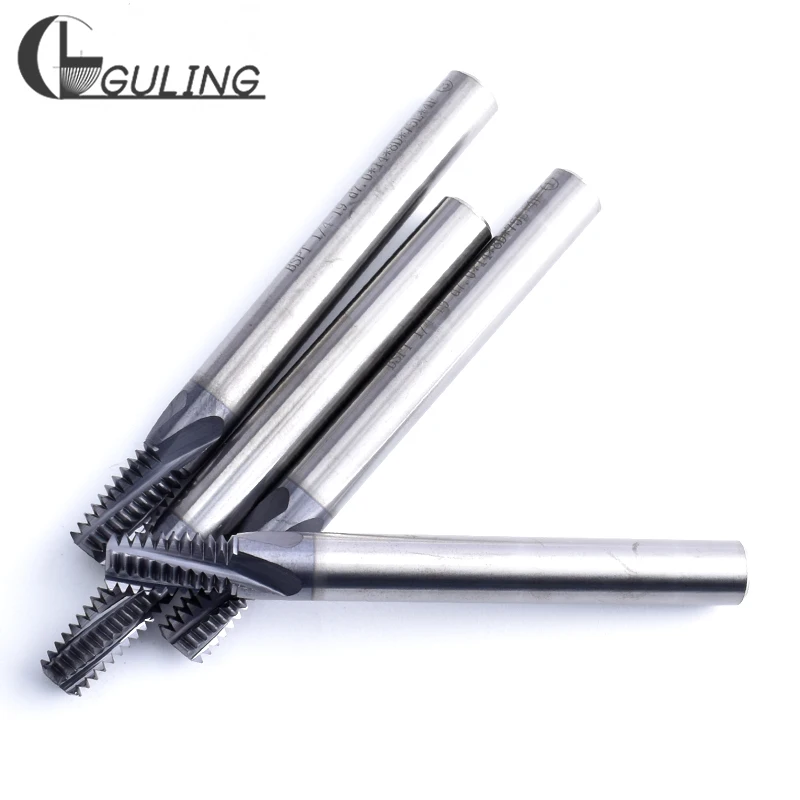 CNC 55 Degree Tungsten Steel All Thread RC Inch Taper Sealing Pipe Thread Milling Cutter BSPT 1/16 1/8 1/4 3/8 1/2 mill cutters