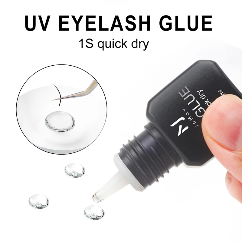 JOMAY UV GLUE Adhesive For Eyelash Extensions Adhesive 1S Fast Drying Strong False Eye Lash Glue 5ML UV Lash Glue For Makeup