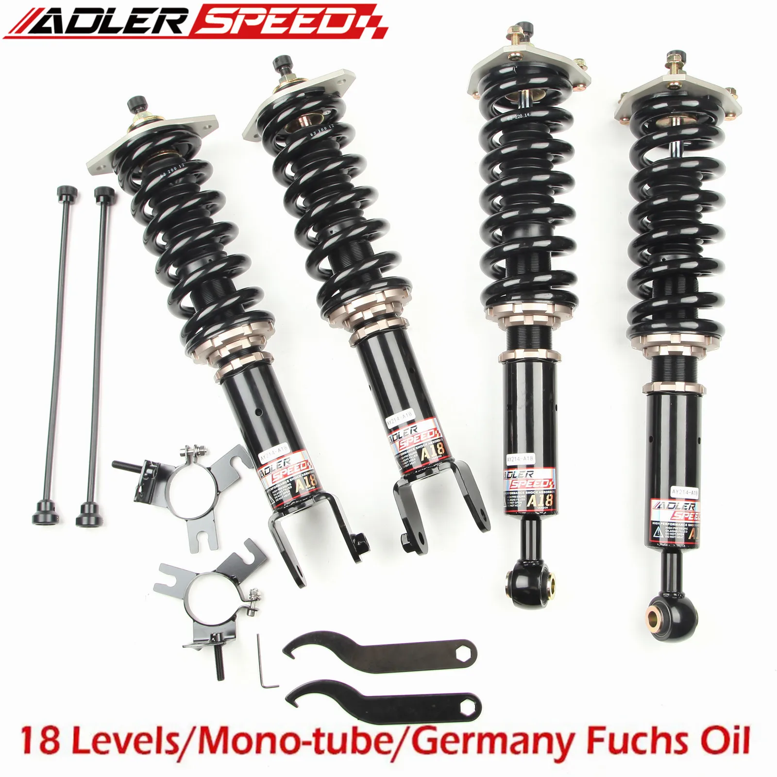 ADLERSPEED 18 Way Mono Tube Coilovers Lowering Suspension For Nissan 370Z (Z34)Infiniti G37 Coupe /Q40 /Q60 RWD(CV36/V36)