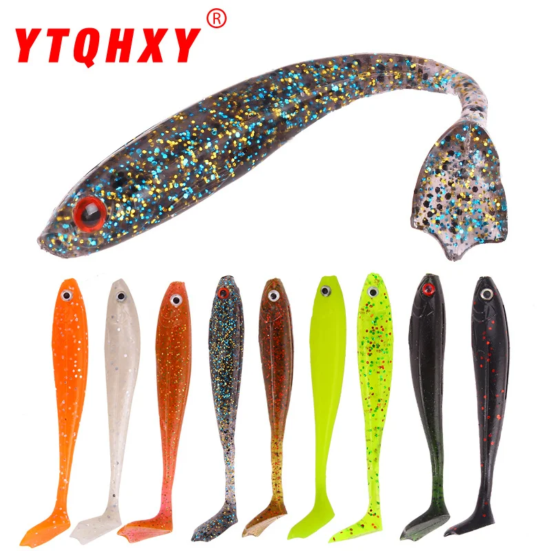 Luya Bait Flash T-Tail Soft Bait 5G/8.4Cm Silicone Simulation Fake Bait Mock Ba…