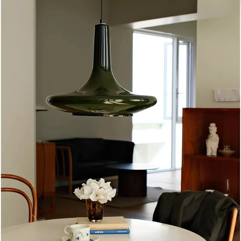 Retro Restaurant Glass Pendant Lights Hand-blown Medieval Simple Creative Bar Atmosphere Hanging Lamps Bedroom Living Room Study