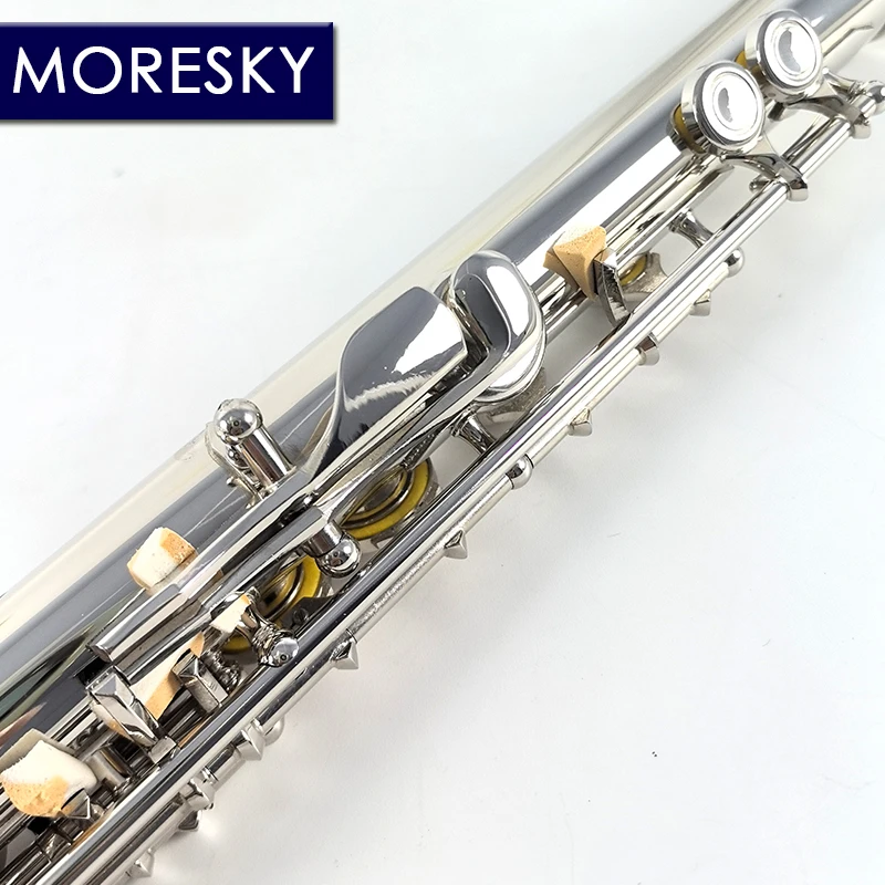 MORESKY Flute16 Close Holes C Key Nickel Plated Concert with E key